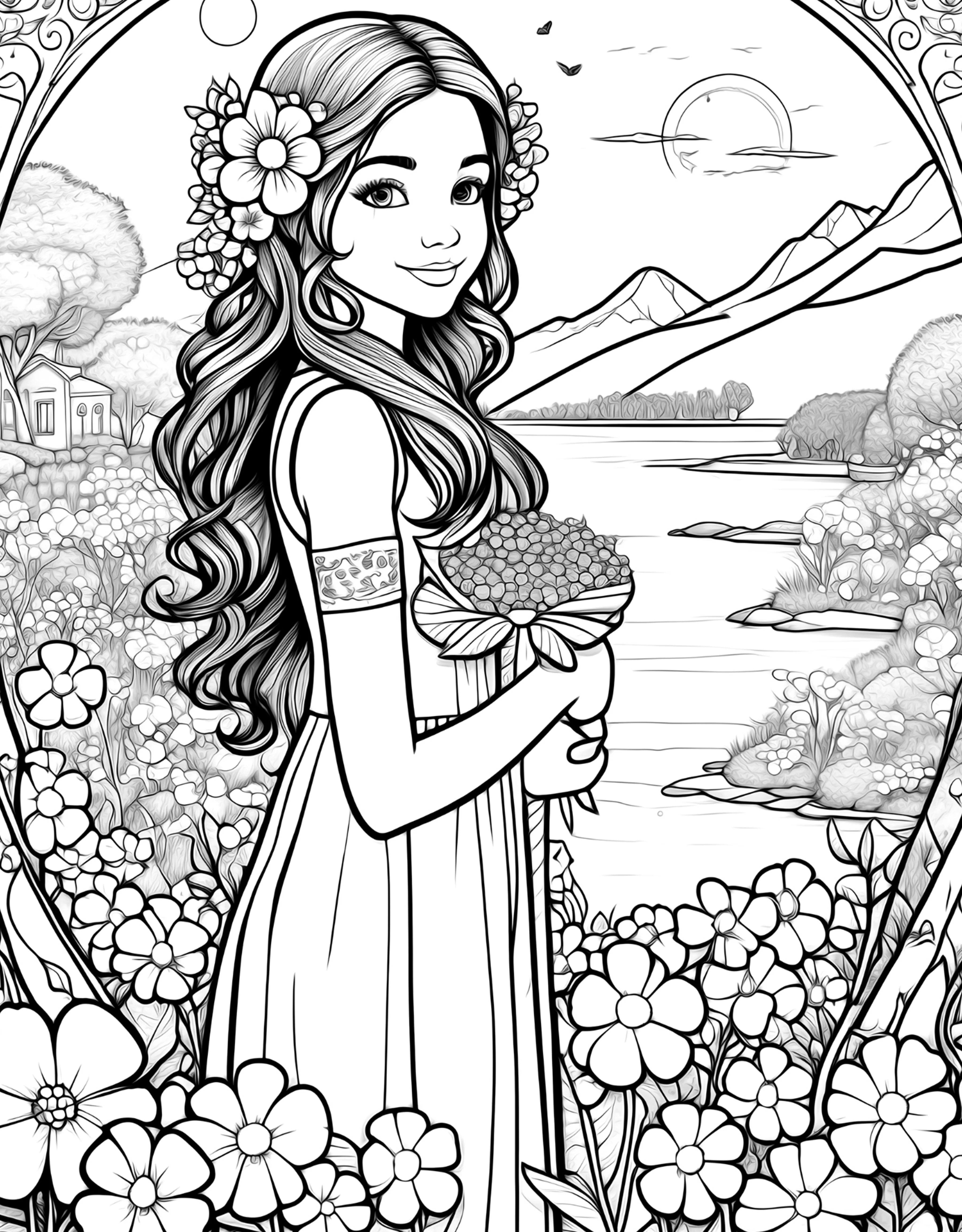 Ready to Be Colored – Floral Faces 2 detail image